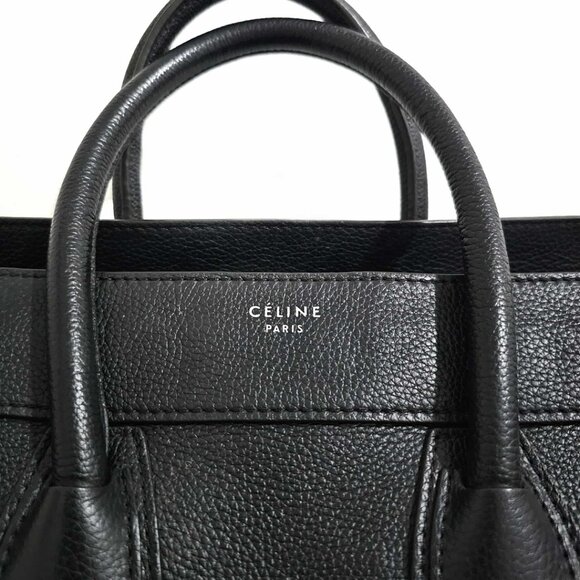 Celine Black Leather Luggage Mini Tote Handbag - Picture 6 of 11